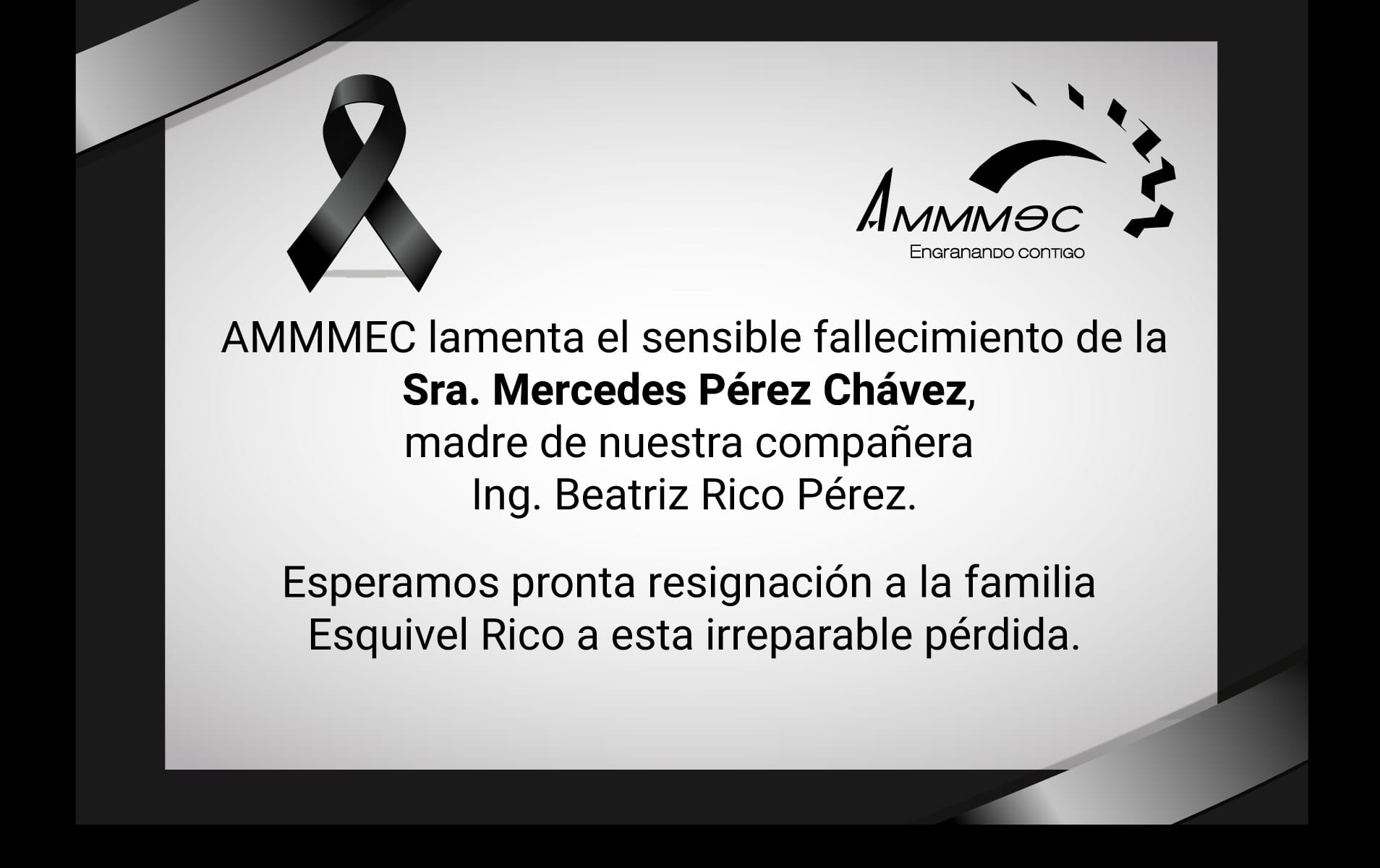 Nuestro más sentido pésame