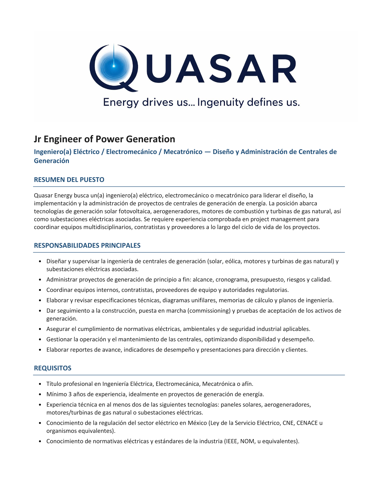 Vacante Quasar