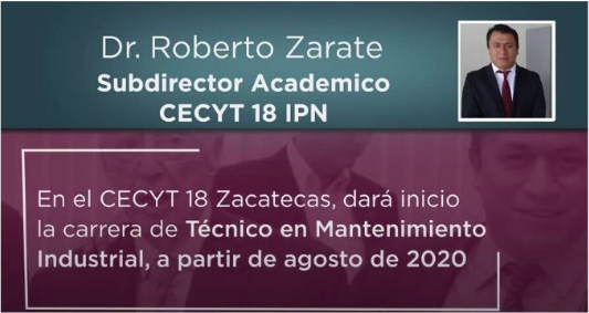 Vídeoclip: Mensaje del Dir. del CECYT 18 Zacatecas, Roberto Zárate.