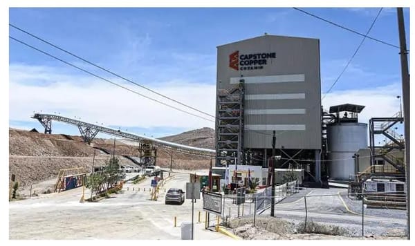 Capstone reporta producción de 47,460 toneladas de cobre en el tercer trimestre